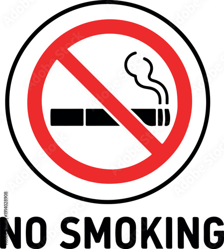 Prohibition sign indicating no smoking allowed in a public area, viewed directly.