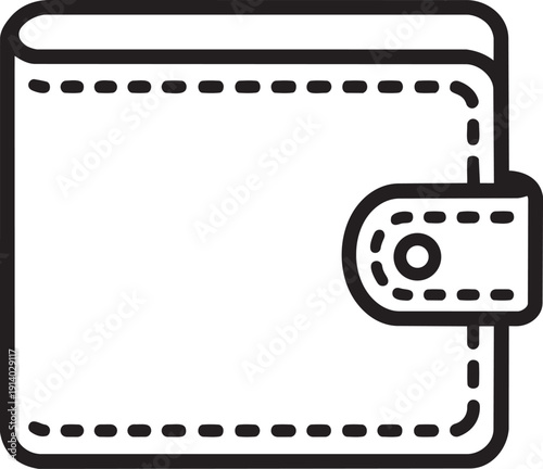 Leather wallet closed with button representing personal finance and cash holder accessory