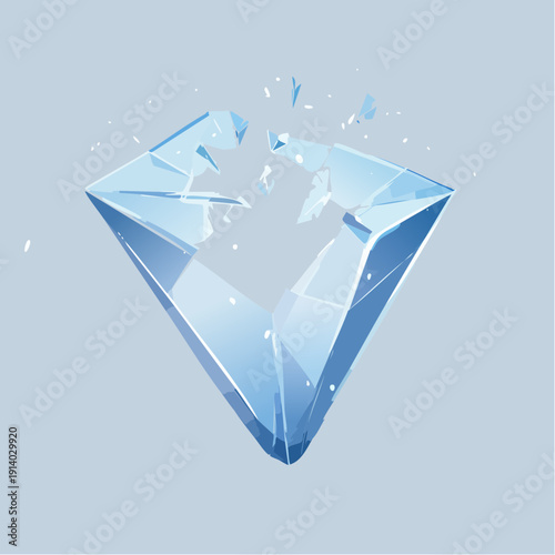 Shattered diamond icon representing a broken gemstone with sharp edges and fragments