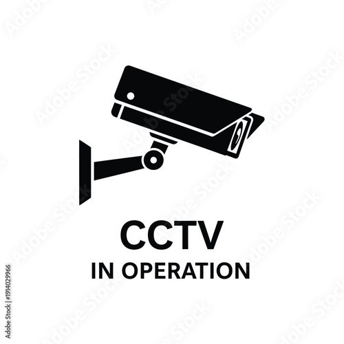 Vector illustration icon cctv camera icon on with text in operation