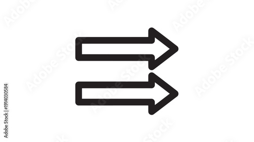 Two Black Arrows Pointing Right, Symbolizing Cooperation and Synergy in Business
