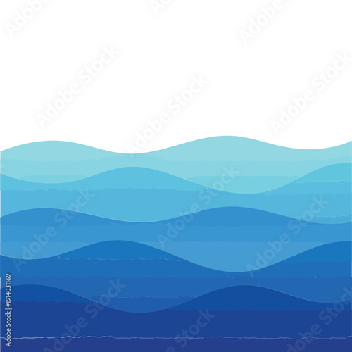 Abstract blue waves create a calming layered water effect