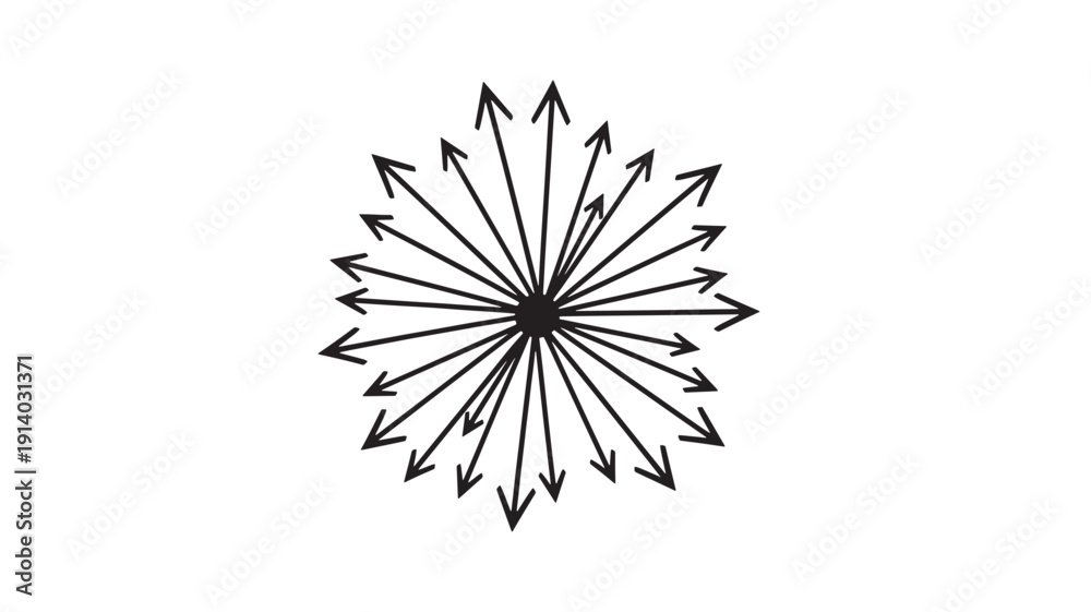 Fototapeta premium Complex Cooperation Flow and Networking Synergy Illustration with Arrows