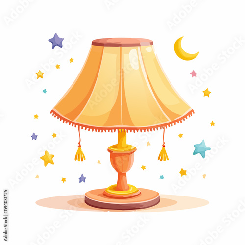 Charming bedside lamp with celestial decor for a cozy nursery or children's room