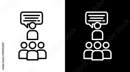 Briefing White Icon Set Vector 