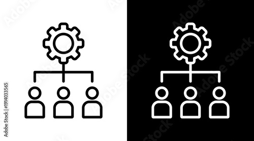 Outsourcing White Icon Set Vector 