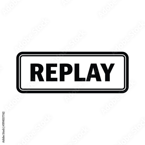 Vector illustration icon black replay button icon