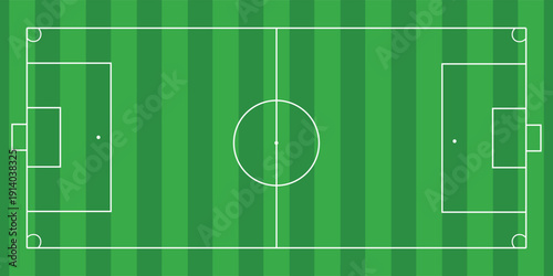 Football field. Football field lines style. Black field and stadium outline scheme on white background.