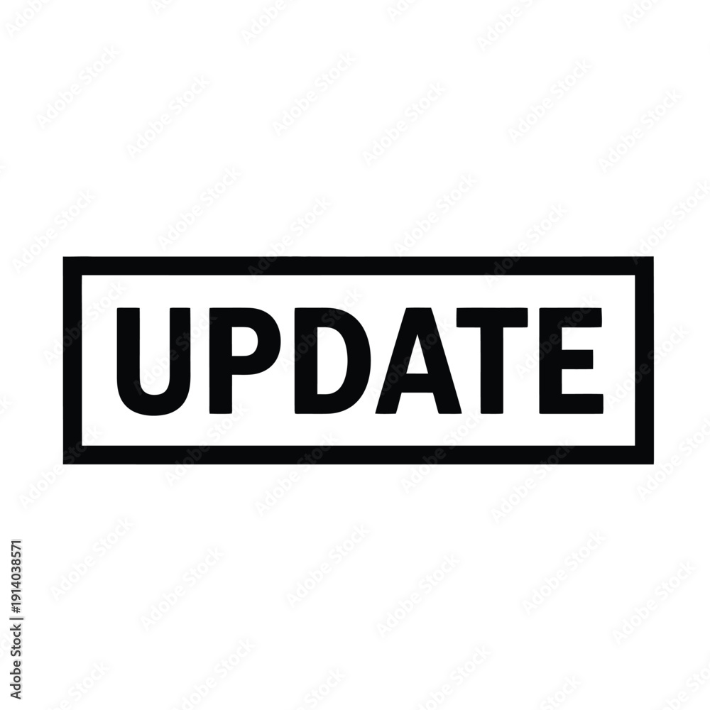Obraz premium Vector illustration icon black update text in a rectangular box