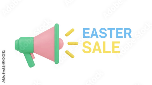 Foto Colorful Megaphone with Easter Sale Text.