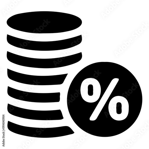 Coin Stack Percentage Icon