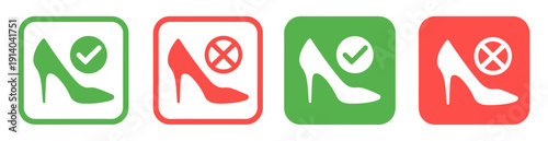 high heels no heels icon set