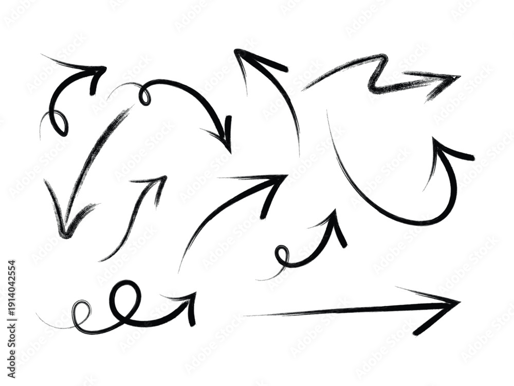 Obraz premium A complex diagram of interconnected arrows forming a network of loops and cycles isolated on transparent background