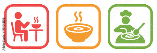 food and restaurant icon set