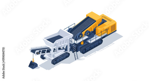 Heavy machinery equipment for construction and mining industry.