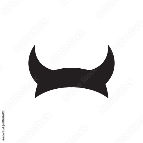 Devil horns silhouette vector flat illustration design.