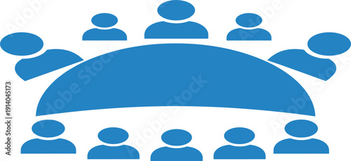 Audience Crowd Icon with Group of People Silhouette for Presentation, Conference, Team Meeting, and Community Event Concept Design