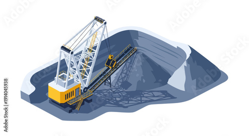 Heavy machinery excavating a large pit or quarry site.