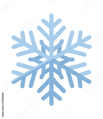 A six-pointed, light blue snowflake against a stark black background. Simple, elegant design