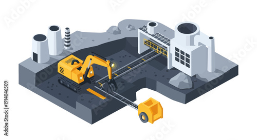 Industrial facility with machinery and equipment in operation.