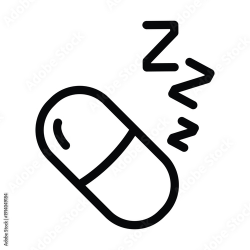 sleeping pill outline icon vector design good for web or mobile app