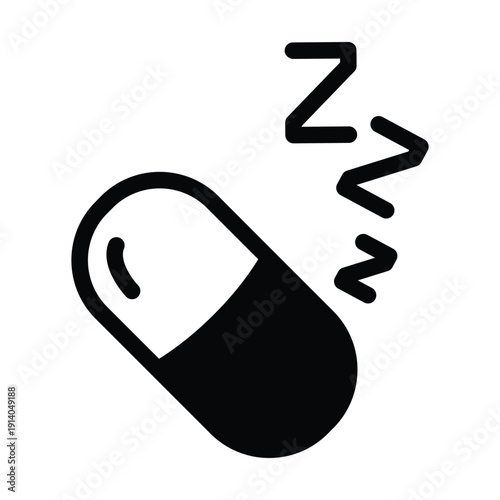 sleeping pill solid icon vector design good for web or mobile app