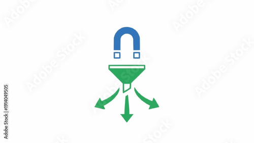 Quadro su tela Magnetic attraction force pull icon symbol.