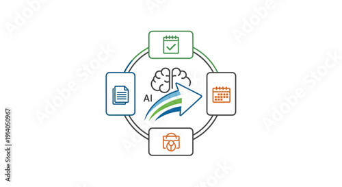 Minimal circular healthcare and medical technology icons set arranged in modern radial layout representing telemedicine, diagnostics, patient monitoring, health data management, and digital hospital s