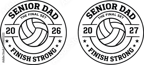 Senior Dad Finish Strong Volleyball Badge