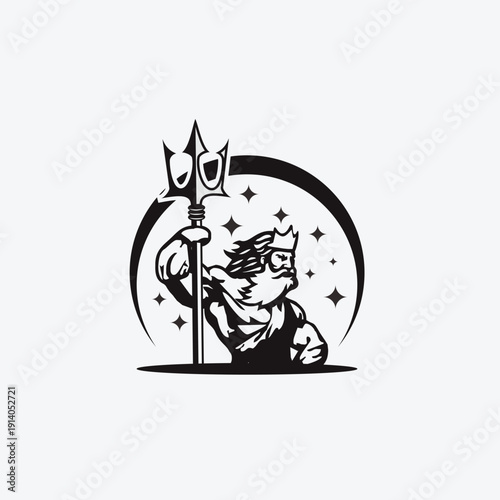 Poseidon with Trident A Majestic God of the Sea.