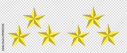 Five Star Rating Icon – Gold Stars, Review, Feedback, Quality, Excellence, Award, Ranking, Vector Design