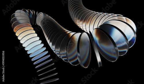 Foto 3D abstract background illustration, neon light holographic gradient, abstract c