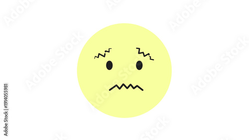 a cartoon worried emoji face on a plain white background visually representing feelings of stress anxiety and mental health challenges.