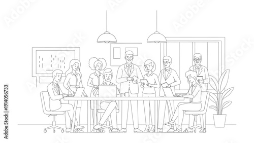 diverse business team collaborating in a modern office meeting productive teamwork strategic planning and corporate growth.