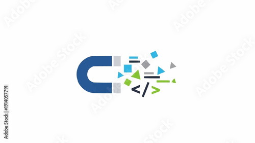 Magnetic attraction of coding symbols.