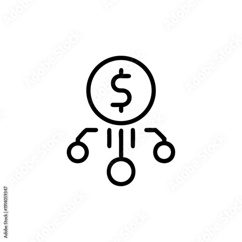 A business illustration featuring a question mark symbol and currency sign icon to represent a financial success concept and banking economy wealth