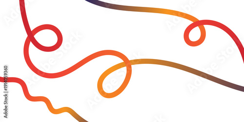 Vibrant rainbow wavy ribbons illustration colorful gradient design