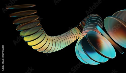 Bild auf Leinwand 3D illustration showing abstract background, neon light holographic gradient, ab