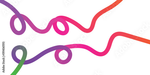 vibrant rainbow gradient wavy ribbons curling loops colorful abstract flowing intertwined playful curves