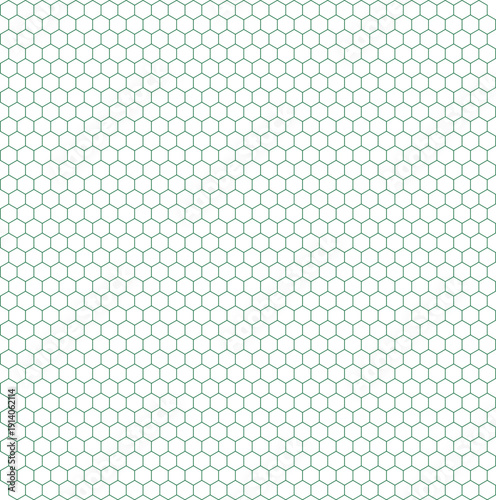 A repeating pattern of small dark green hexagons forming a continuous grid on a clean white surface