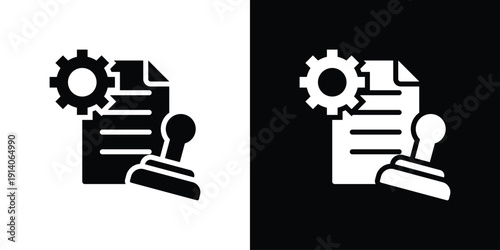 Data Governance Icon Sheet Black And White