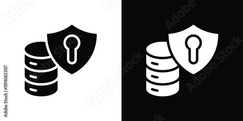 Data Security Icon Sheet Black And White