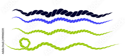 Rope collections isolated PNG. Brushes rope patterns, hand drawn vector illustration vector illustration of an abstract background