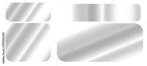 Liquid Glass UI Interface Isolated. White Transparent Frame Square and Circle Banner with Shine Stroke. Set of white paper banners