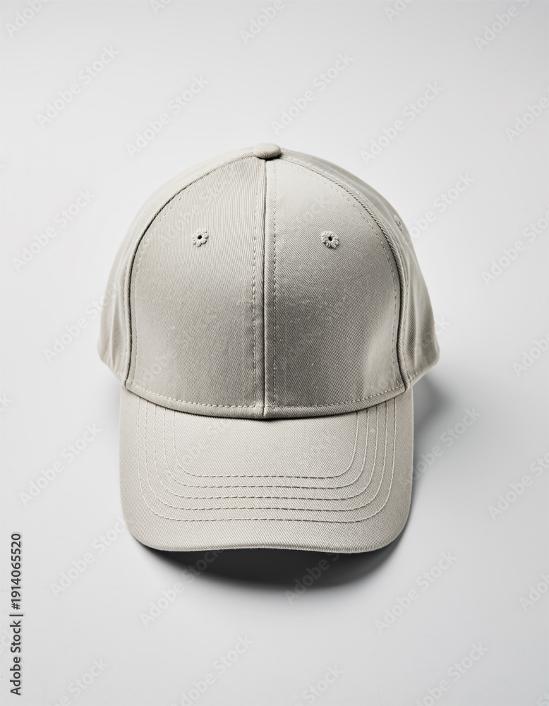 Fototapeta premium Blank Baseball Cap Mockup Front View on Neutral Background