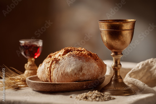 Bread and Wine Eucharist Corpus Christi Concept