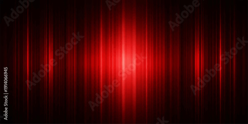 Red abstract background with lines featuring a velvet theater curtain and dark spotlight on a cinema stage backdrop for movie entertainment show illustration