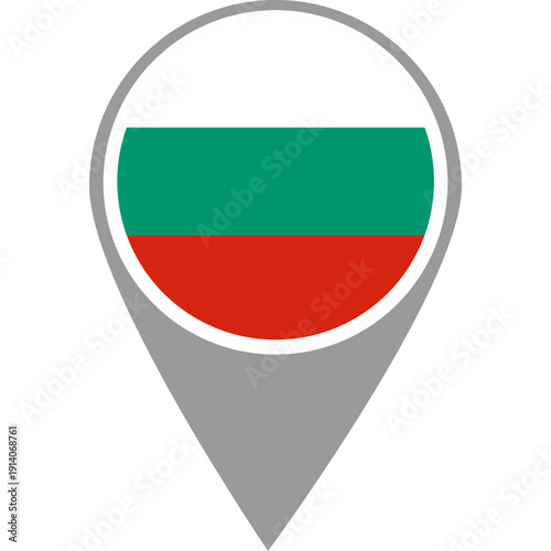 Bulgaria flag location pin, Bulgaria flag on location pin, Bulgaria map pointer in high quality