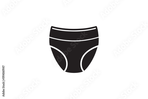 Underwear icon silhouette black panty garment vector illustration isolated on white background clothing fashion accessory symbol for web design
