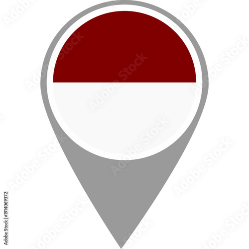 Free Download Indonesia flag location pin, Indonesia flag on location pin, Indonesia map pointer in high quality - GFXLoad